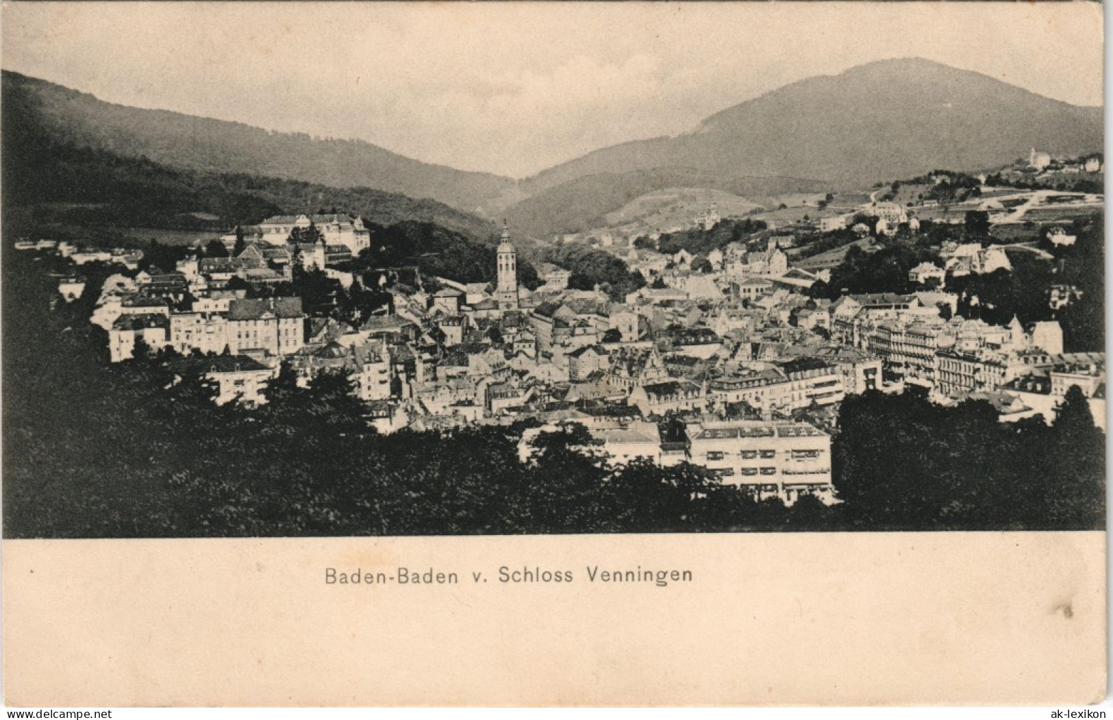 Ansichtskarte Baden-Baden Vom Schloss Venningen 1906 - Baden-Baden