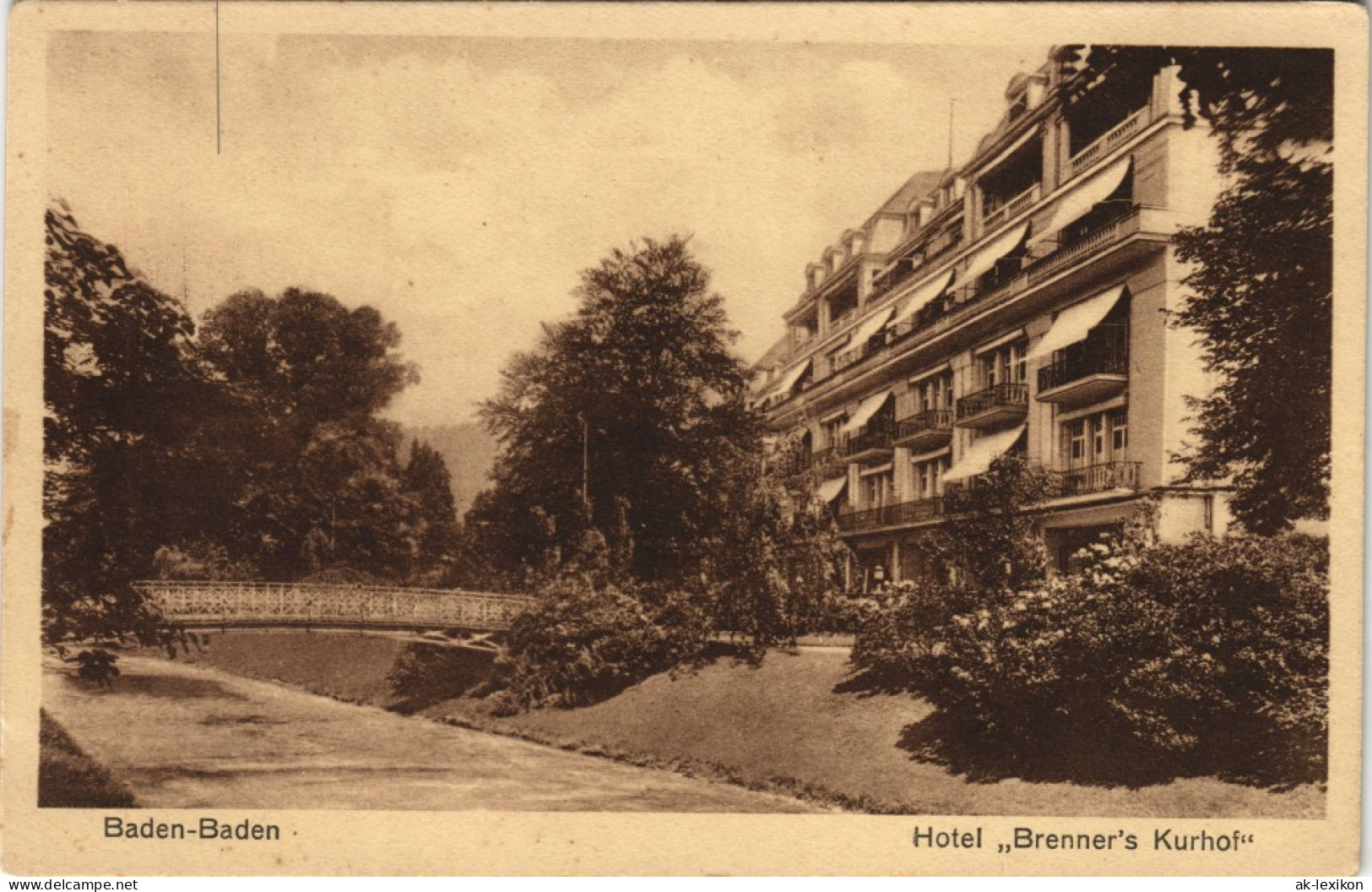 Ansichtskarte Baden-Baden Hotel „Brenner's Kurhof" 1916 - Baden-Baden