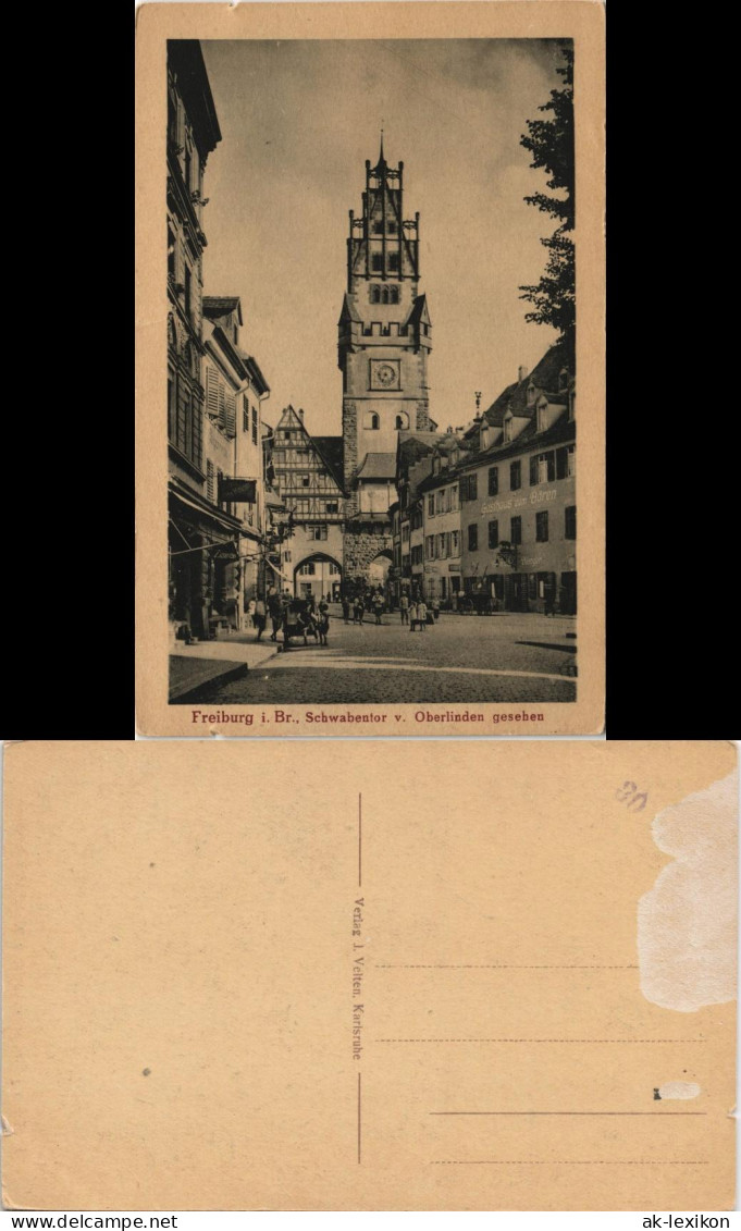 Freiburg Im Breisgau Schwabentor, Zigarrengeschäft - Gasthaus Zum Bären 1928 - Freiburg I. Br.