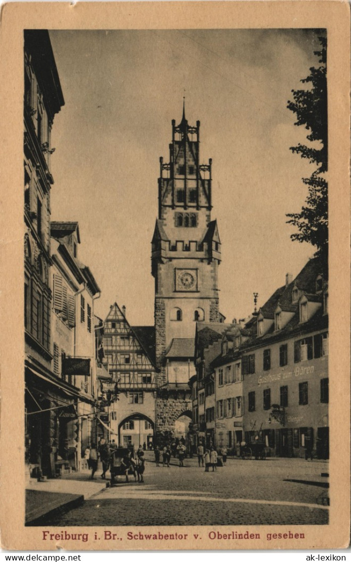 Freiburg Im Breisgau Schwabentor, Zigarrengeschäft - Gasthaus Zum Bären 1928 - Freiburg I. Br.