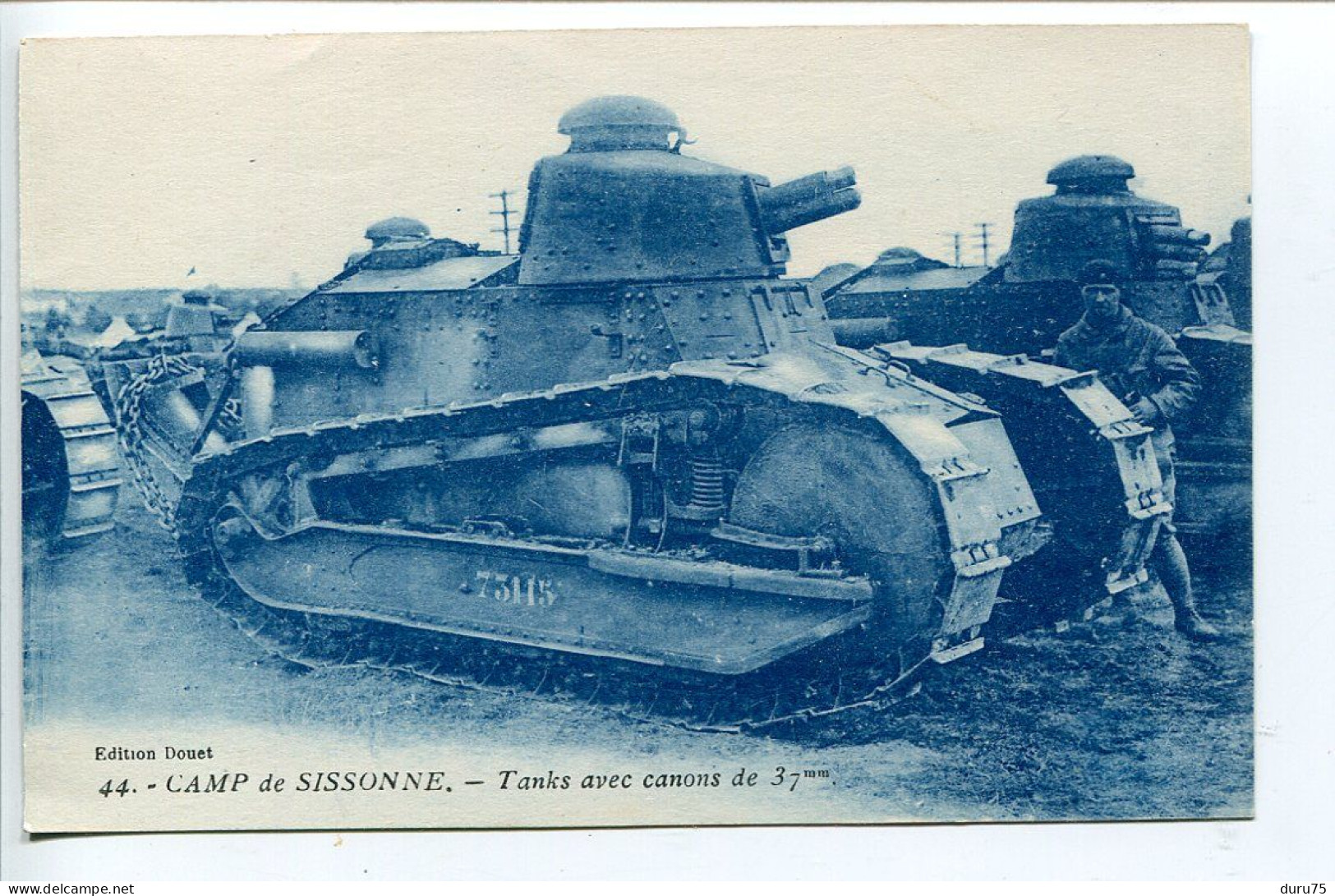 Militaria * CAMP DE SISSONNE Tanks Avec Canons De 37 Mm * Douet Editeur - Materiale