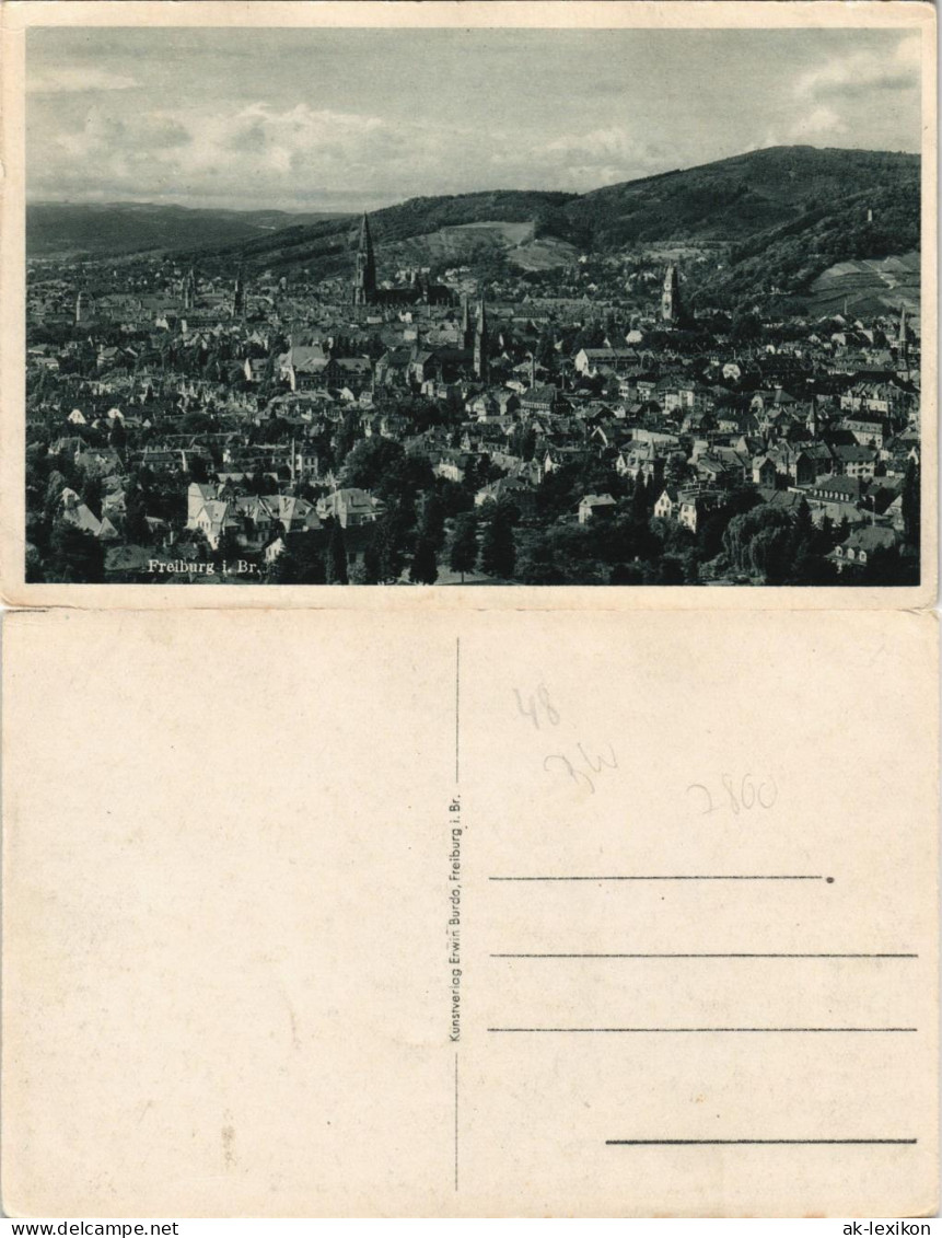 Ansichtskarte Freiburg Im Breisgau Totale 1929 - Freiburg I. Br.