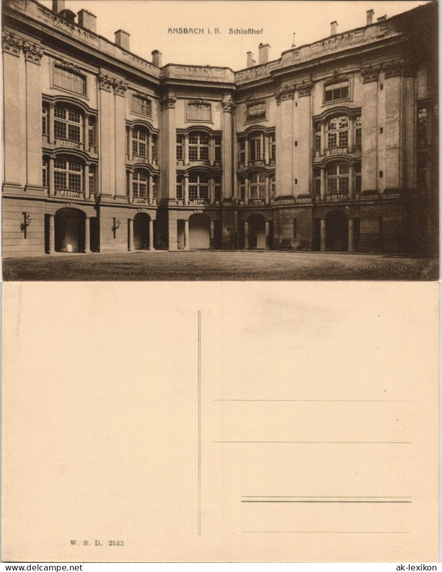 Ansichtskarte Ansbach Schloßhof 1913 - Ansbach