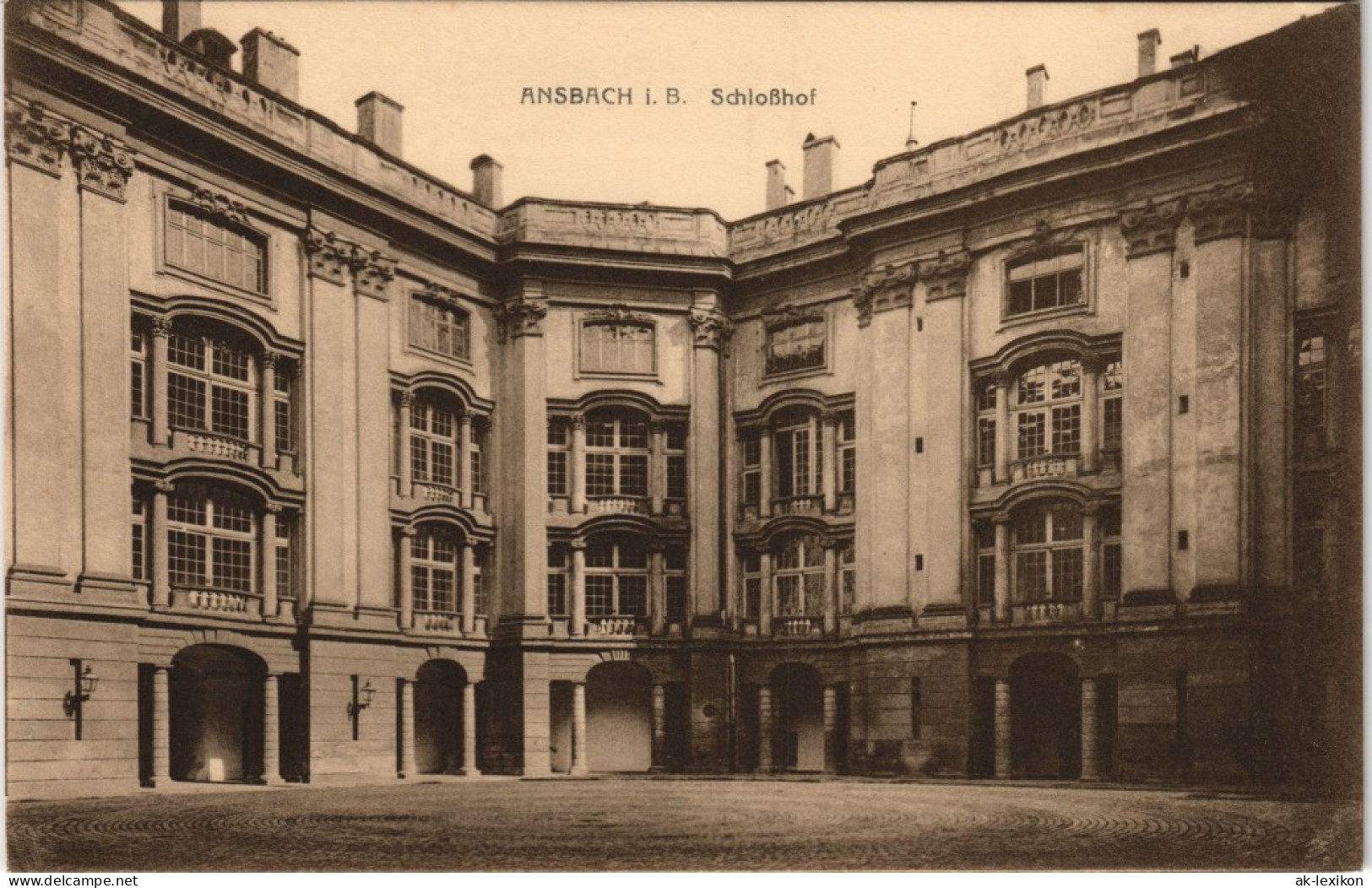 Ansichtskarte Ansbach Schloßhof 1913 - Ansbach