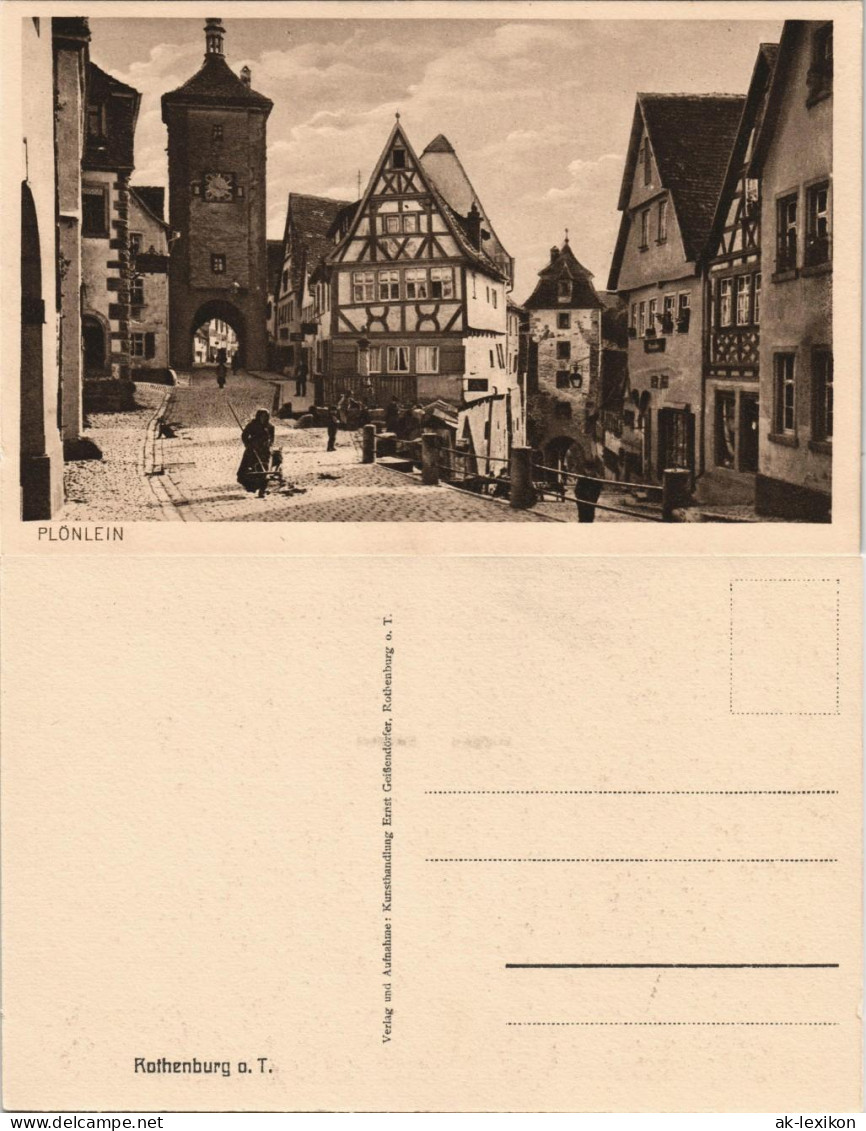 Ansichtskarte Rothenburg Ob Der Tauber PLÖNLEIN 1928 - Rothenburg O. D. Tauber