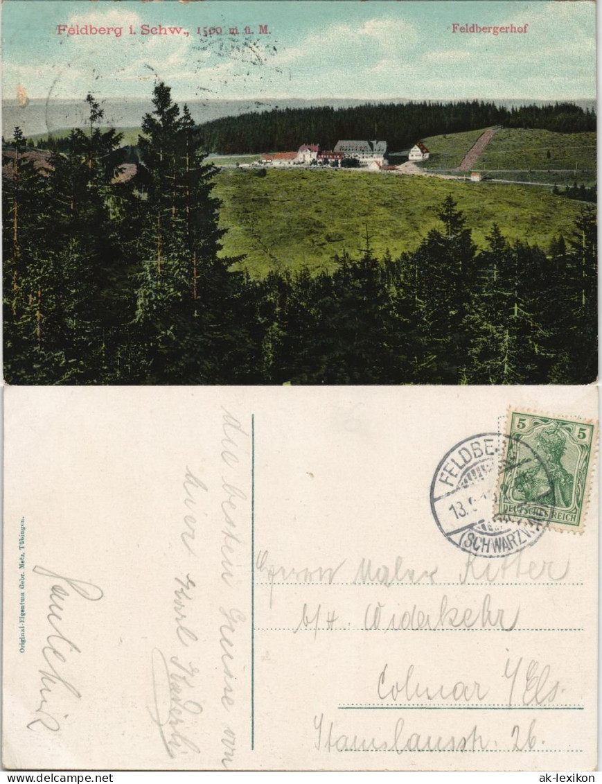 Ansichtskarte Feldberg (Schwarzwald) Feldbergerhof 1913 - Feldberg