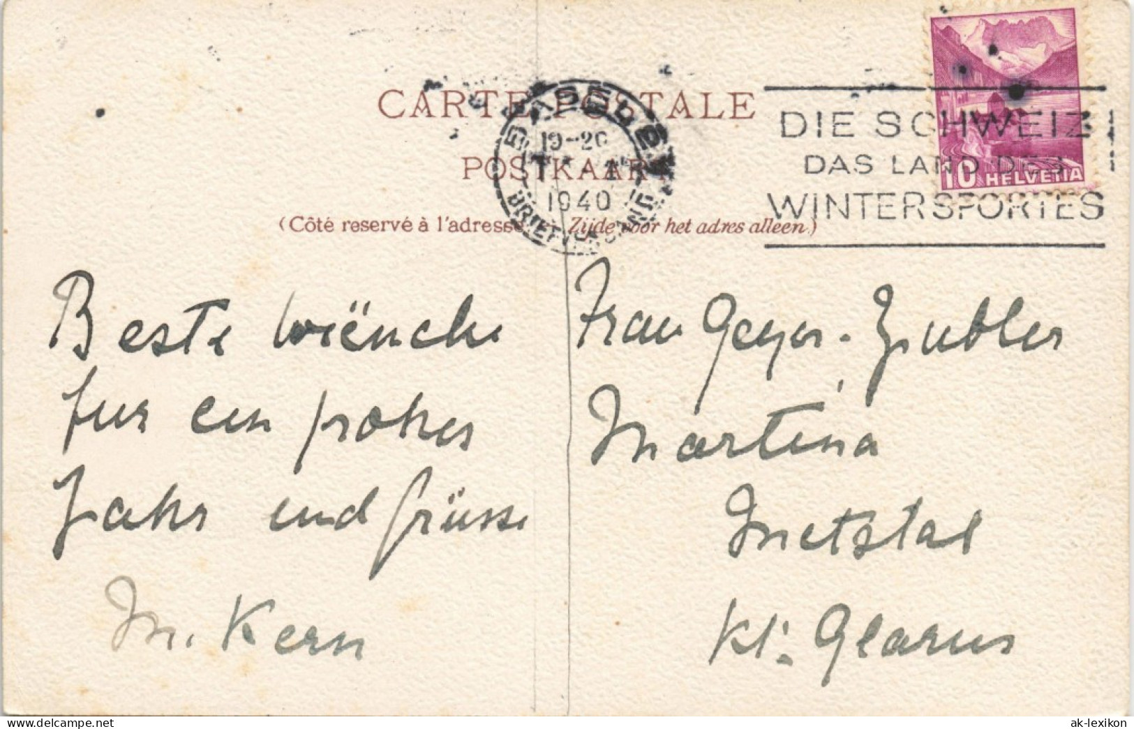 Postkaart Waterloo Waterlô Künstlerkarte, Ortsansicht 1940 - Autres & Non Classés