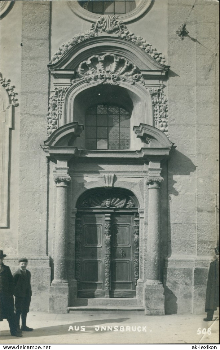 Ansichtskarte Innsbruck Tür - Eingangsportal - Männer 1909 - Innsbruck