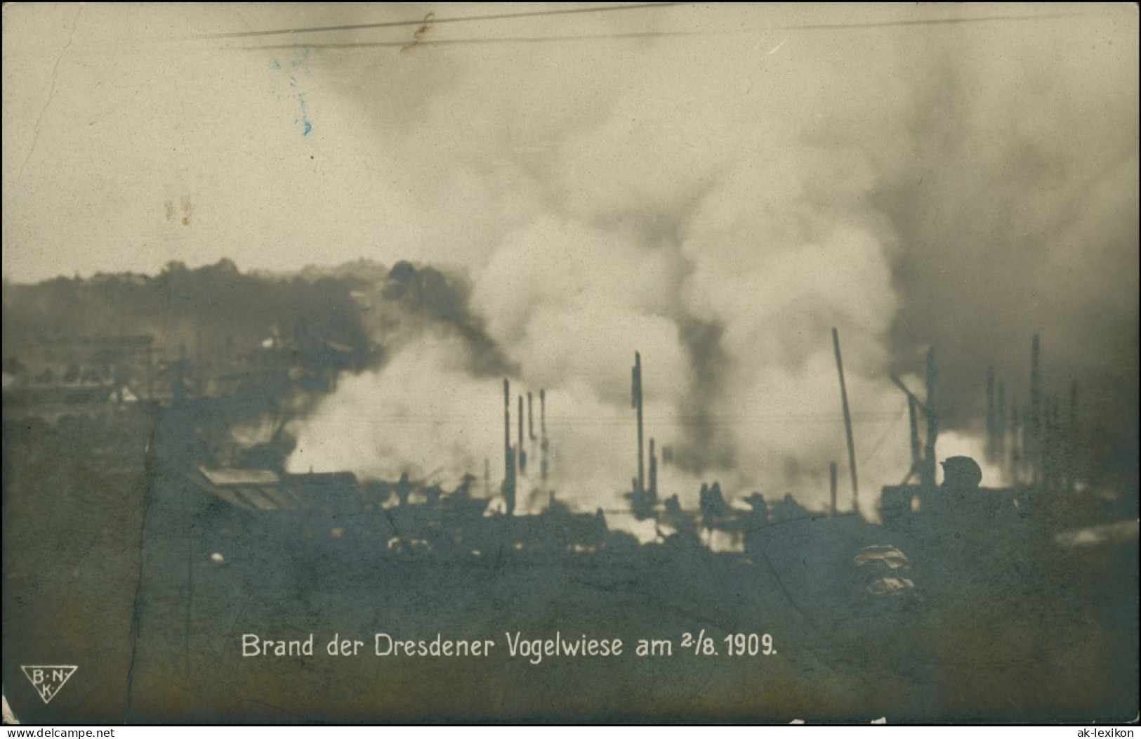 Ansichtskarte Johannstadt-Dresden Brand Der Vogelwiese 1909 - Dresden