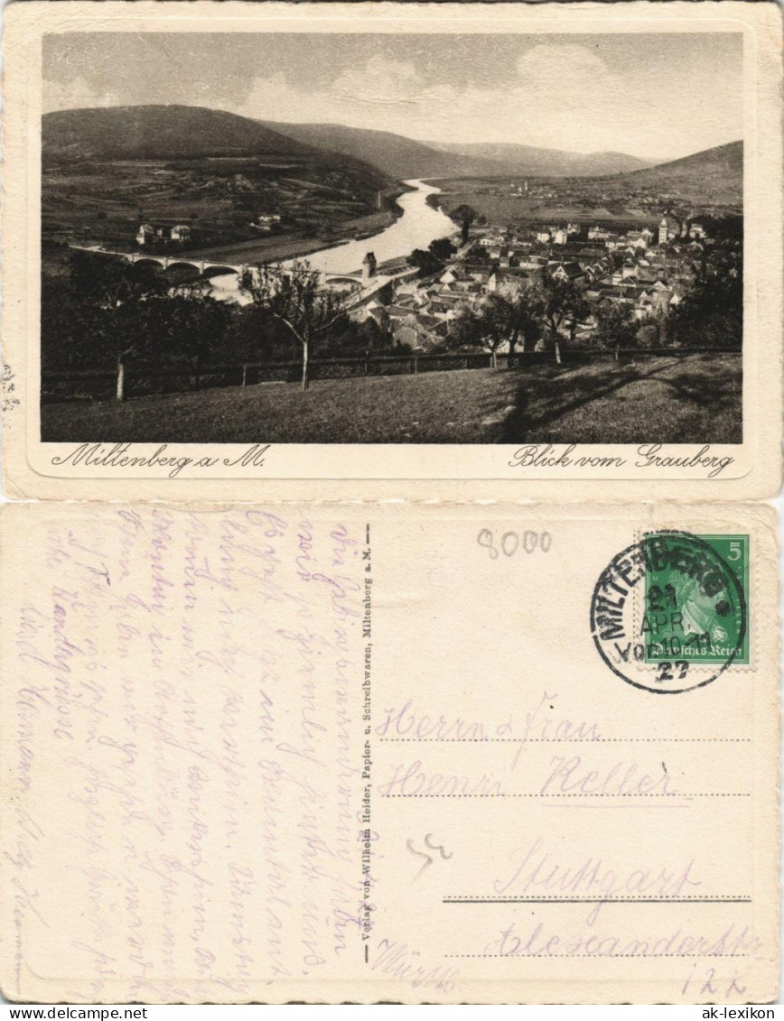 Ansichtskarte Miltenberg (Main) Blick Vom Grauberg 1927 - Miltenberg A. Main