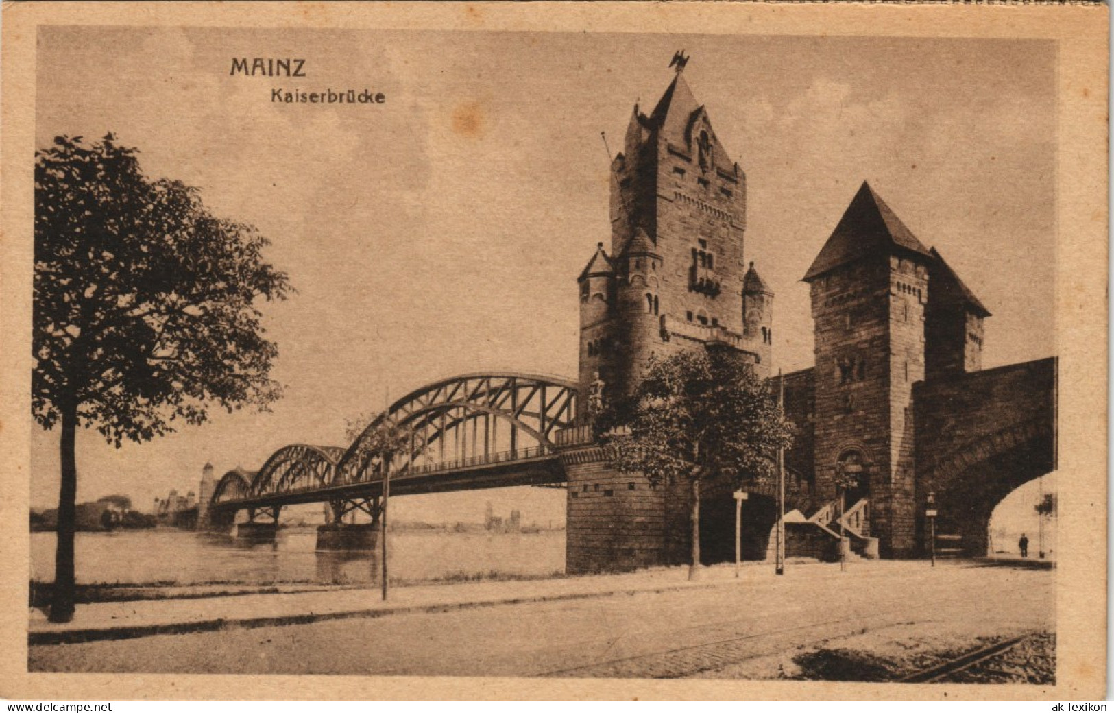 Ansichtskarte Mainz Kaiserbrücke | Nordbrücke 1921 - Mainz