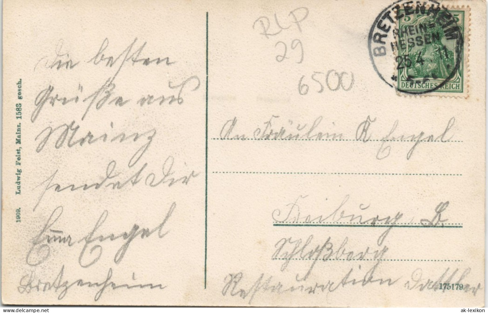 Ansichtskarte Mainz Kaiserbrücke Stempel Bretzenheim Rheinhessen 1911 - Mainz