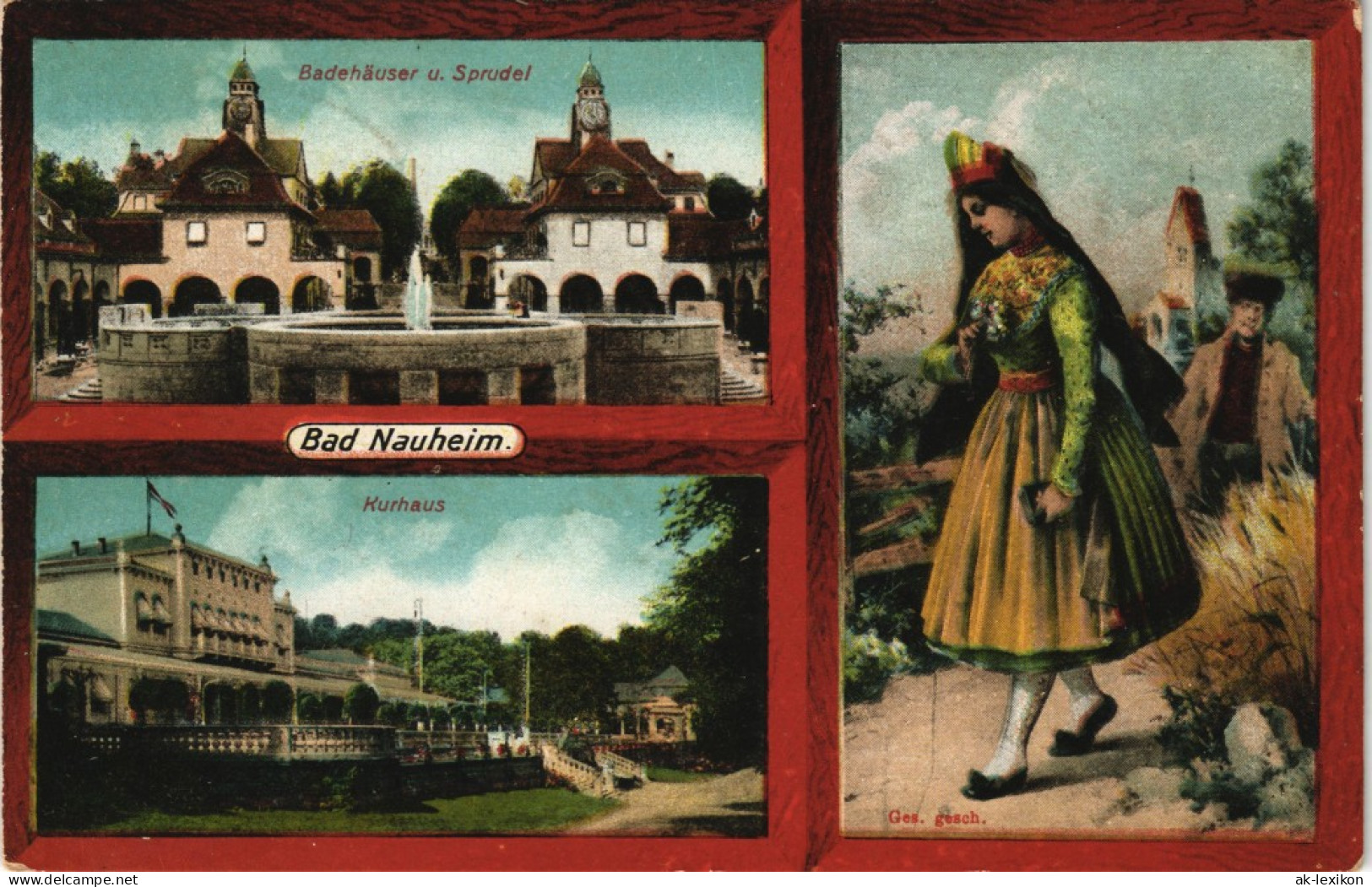 Ansichtskarte Bad Nauheim Mehrbild-AK Badehäuser, Kurhaus Uvm. 1916 - Bad Nauheim