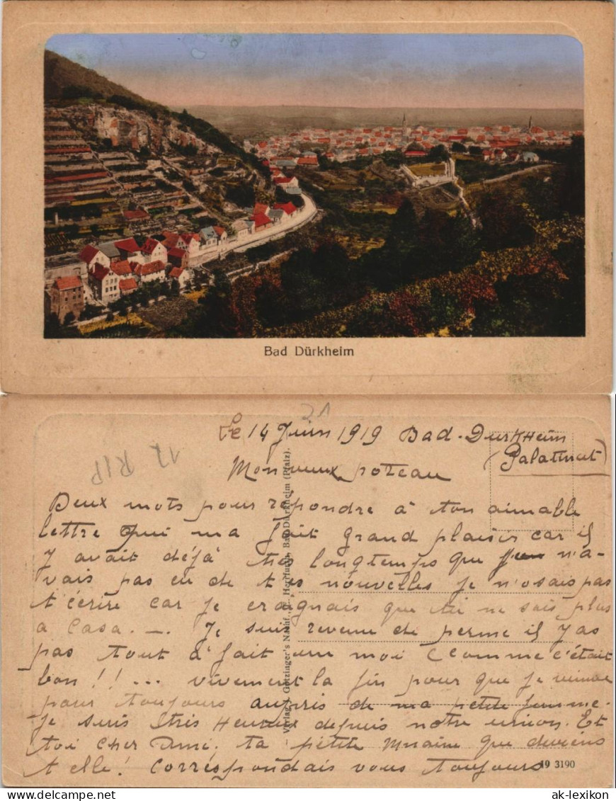 Ansichtskarte Bad Dürkheim Panorama-Ansicht 1919 - Bad Dürkheim
