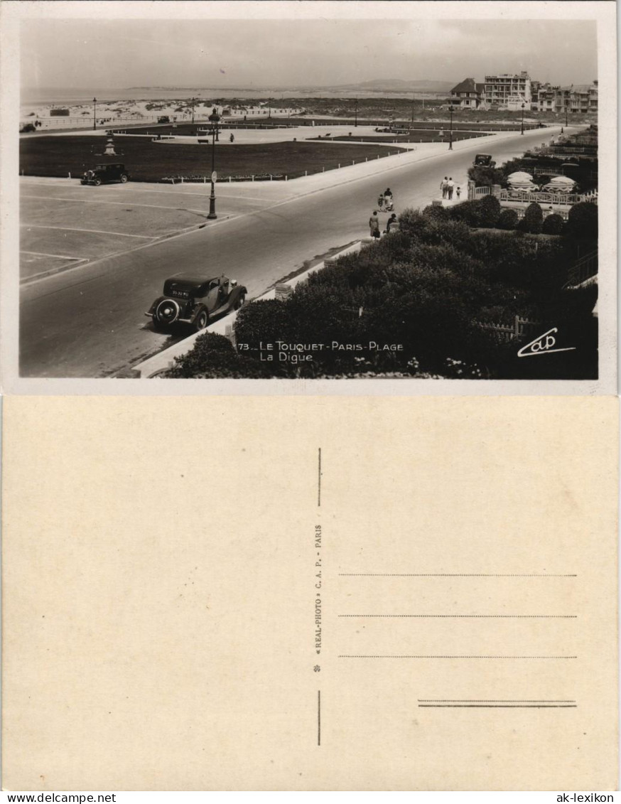 CPA Le Touquet-Paris-Plage La Digue, Straße - Auto 1930 - Le Touquet