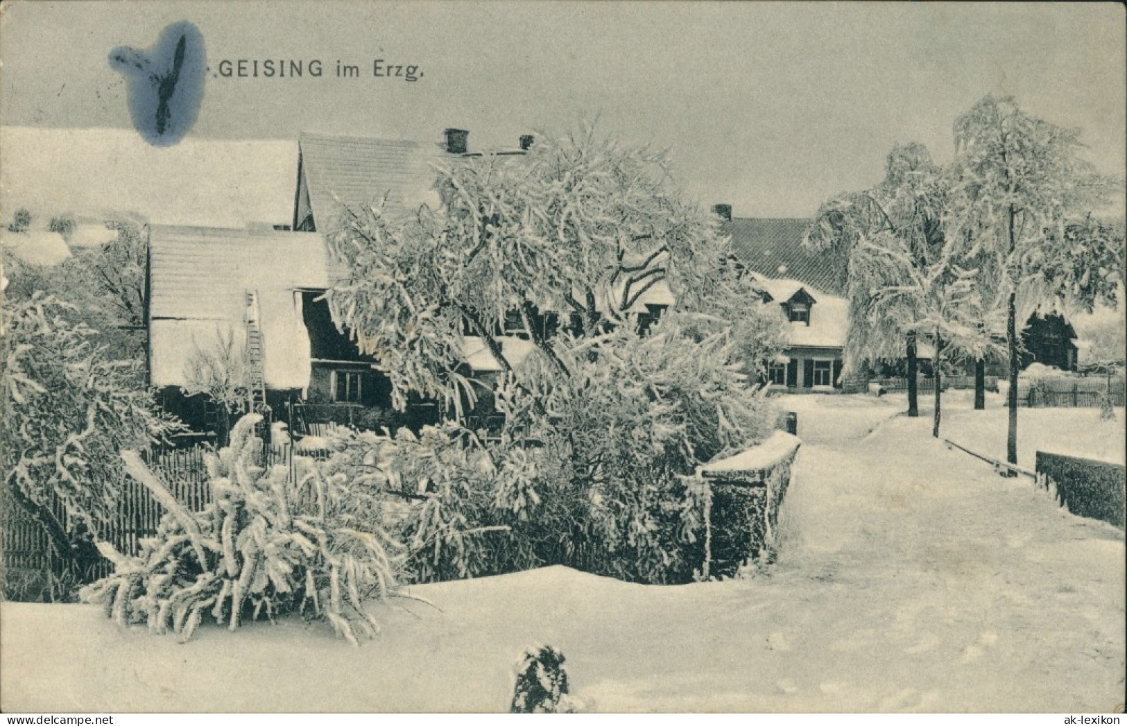 Ansichtskarte Geising-Altenberg (Erzgebirge) Hauptstraße Im Winter 1911 - Geising