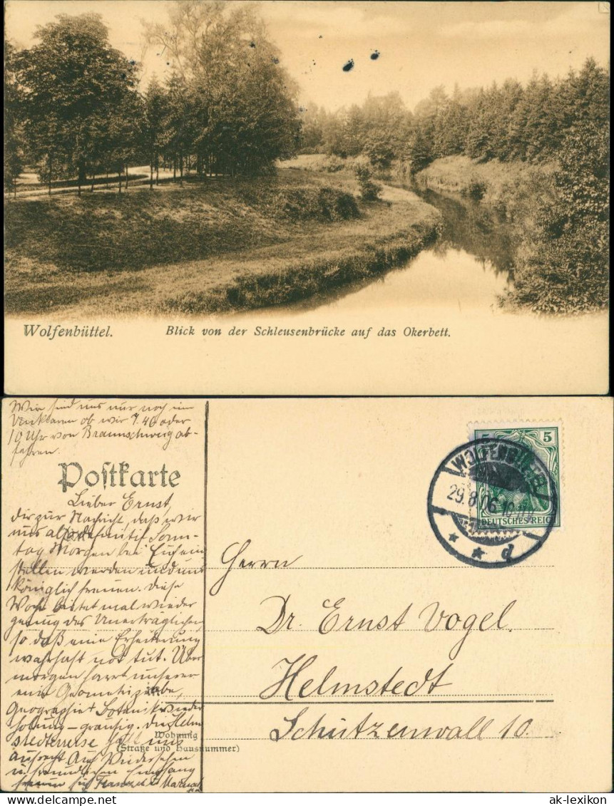 Wolfenbüttel Blick Von Der Schleusenbrücke Auf Das Okerbett 1906 - Wolfenbüttel