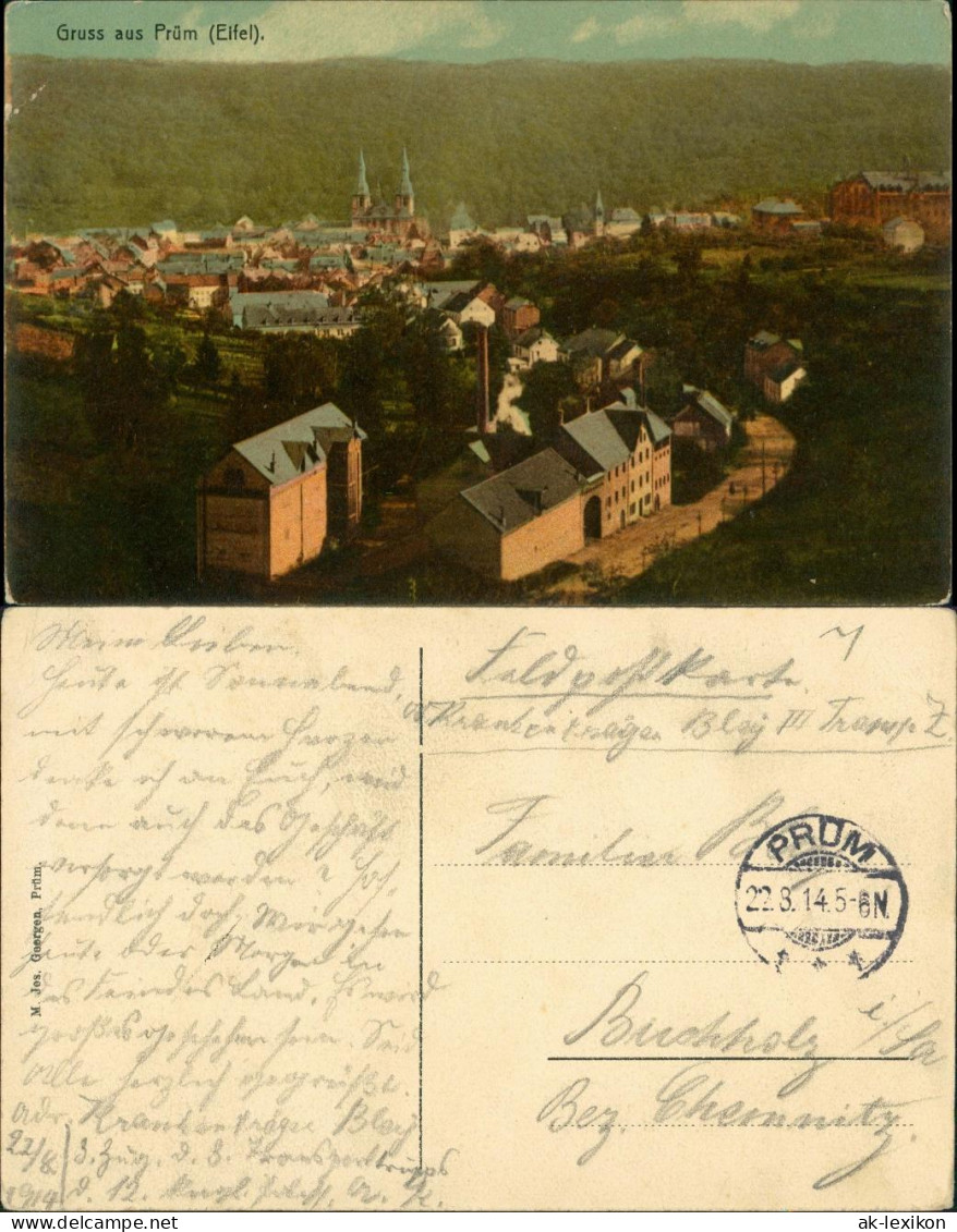 Ansichtskarte Prüm Stadtpartie 1914 - Prüm