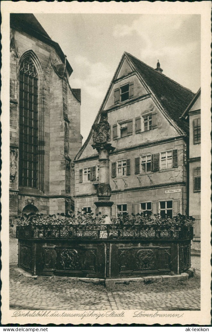 Ansichtskarte Dinkelsbühl Löwenbrunnen 1934 - Dinkelsbühl