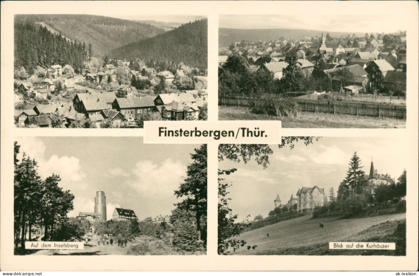 Ansichtskarte Finsterbergen-Friedrichroda Stadtteilansichten 1959 - Friedrichroda