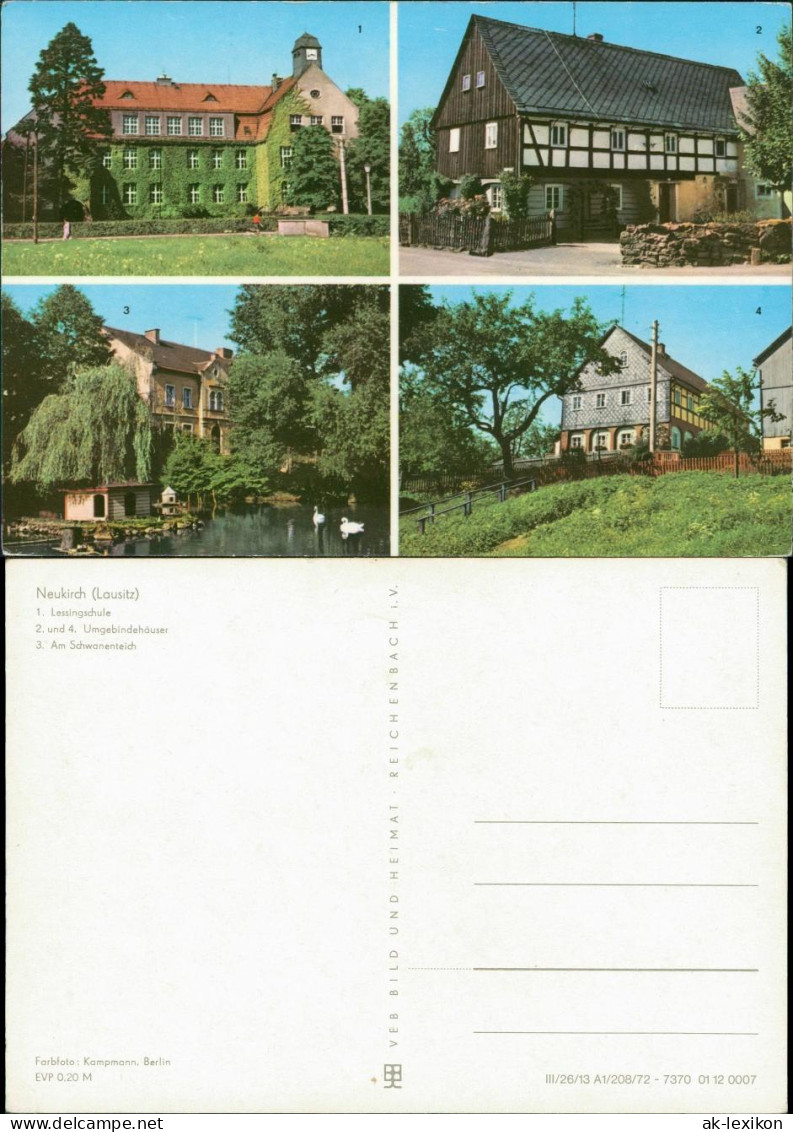 Neukirch/Lausitz Oberneukirch  Schule, Umgebindehaus, Am Schwanenteich 1972 - Neukirch (Lausitz)