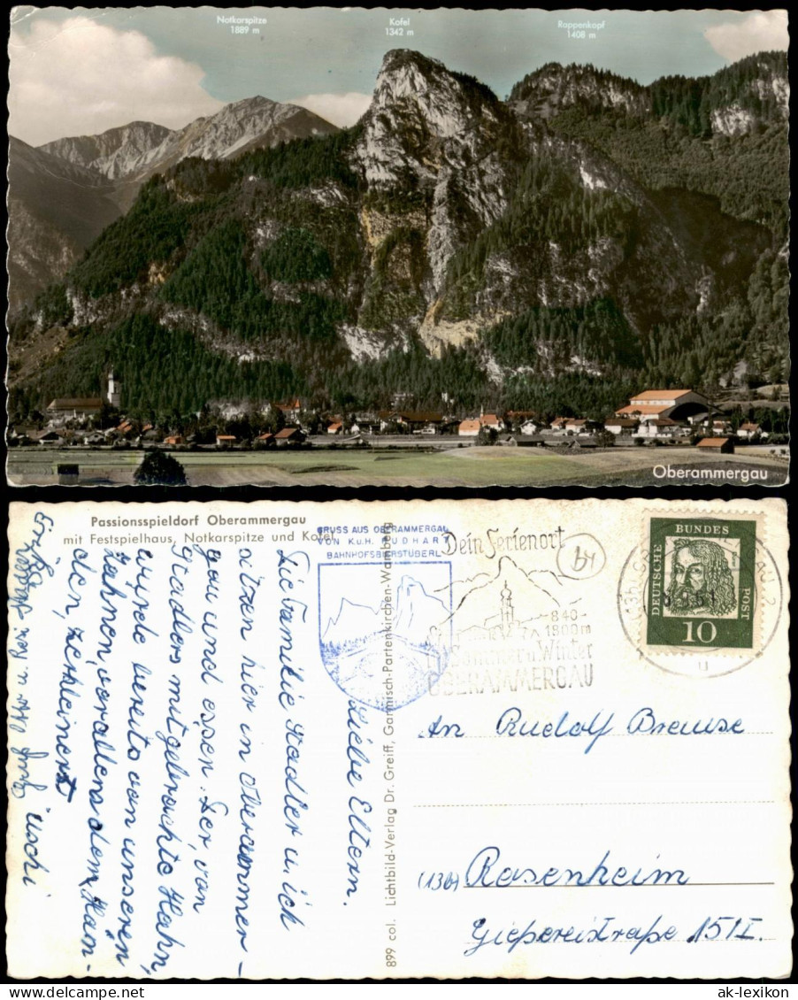 Ansichtskarte Oberammergau Panorama-Ansicht Des Passionsspieldorfes 1961 - Oberammergau