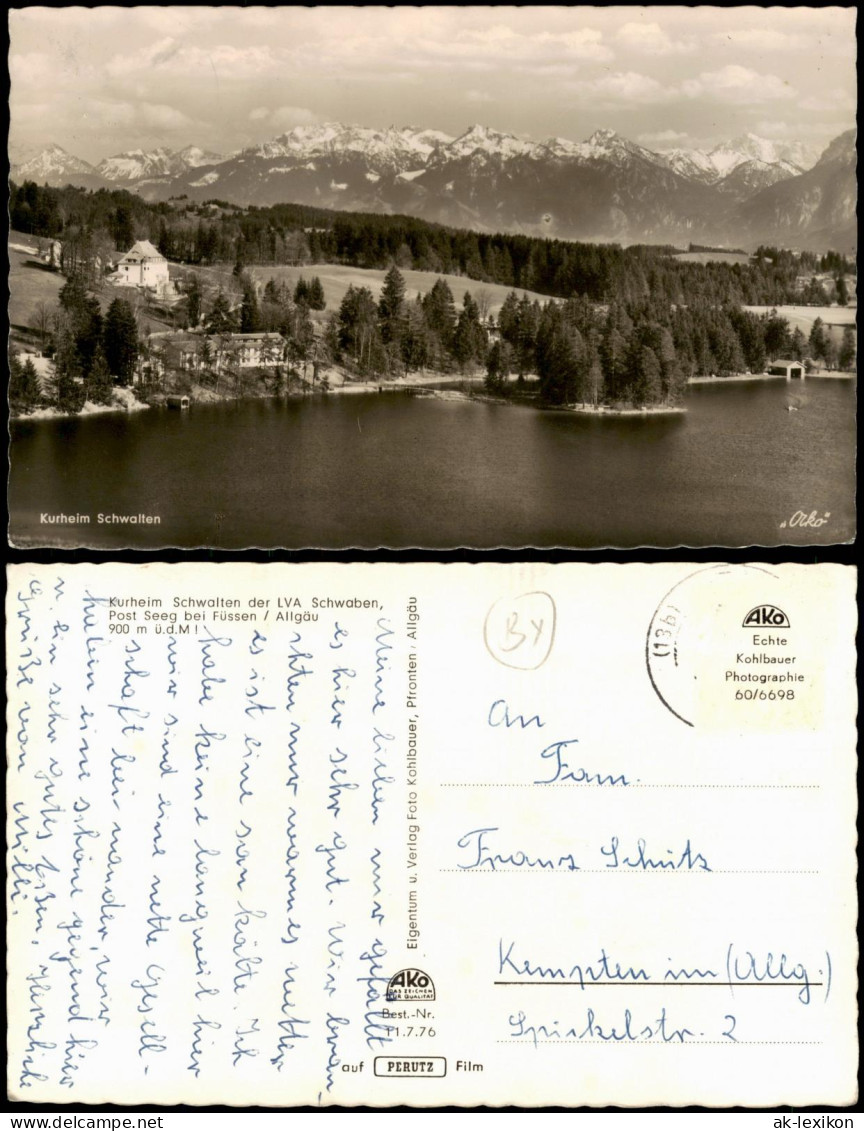 Ansichtskarte Füssen Umland-Panorama-Ansicht Mit Kurheim Schwalten 1960 - Fuessen