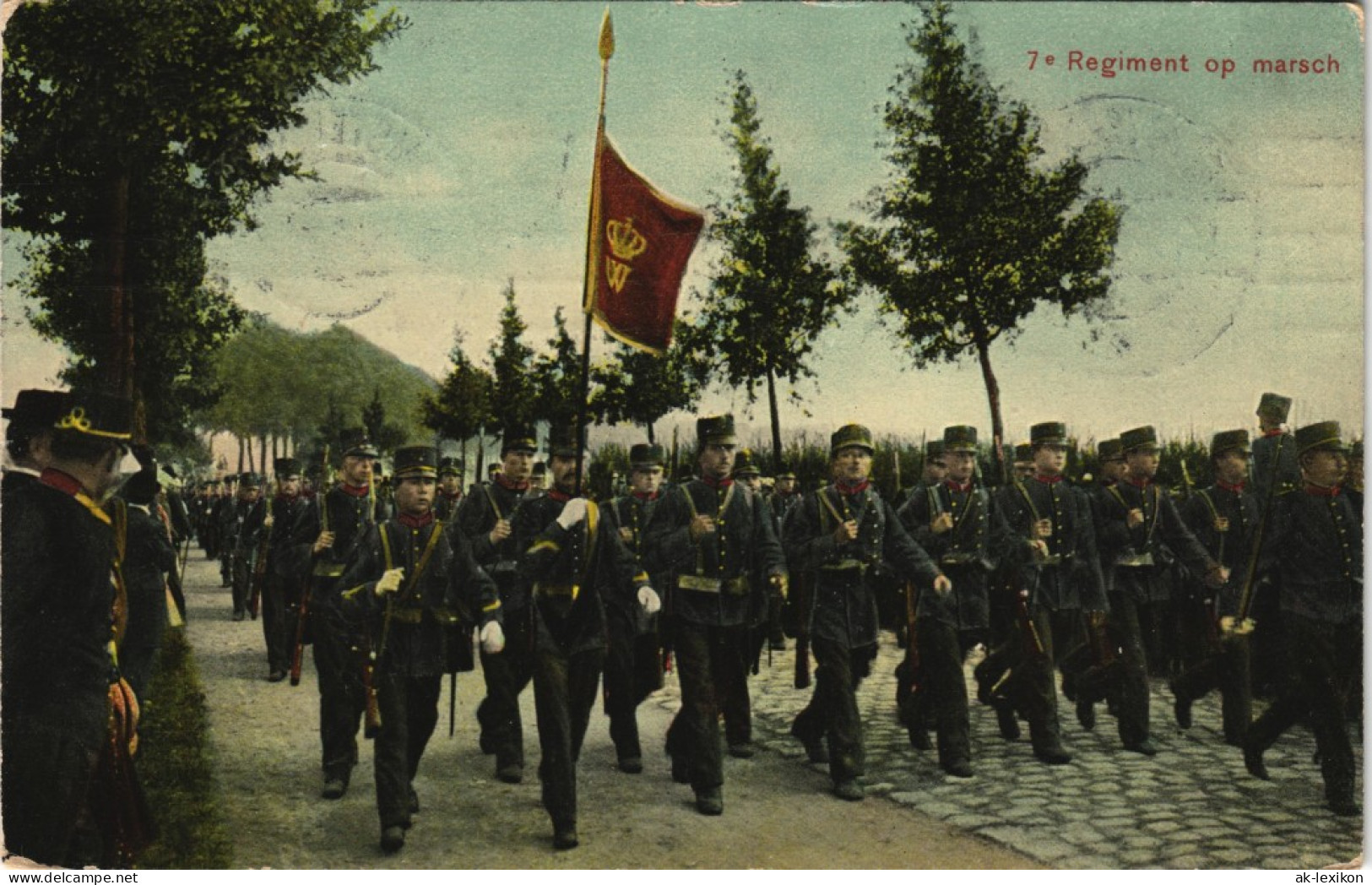 Postkaart Amsterdam Amsterdam 7e Regiment Op Marsch - Militaria 1908 - Amsterdam