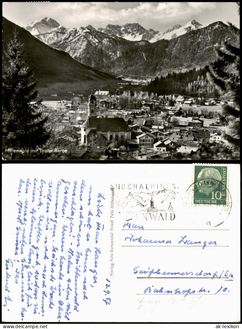 Ansichtskarte Mittenwald Stadtpartie 1957 - Mittenwald