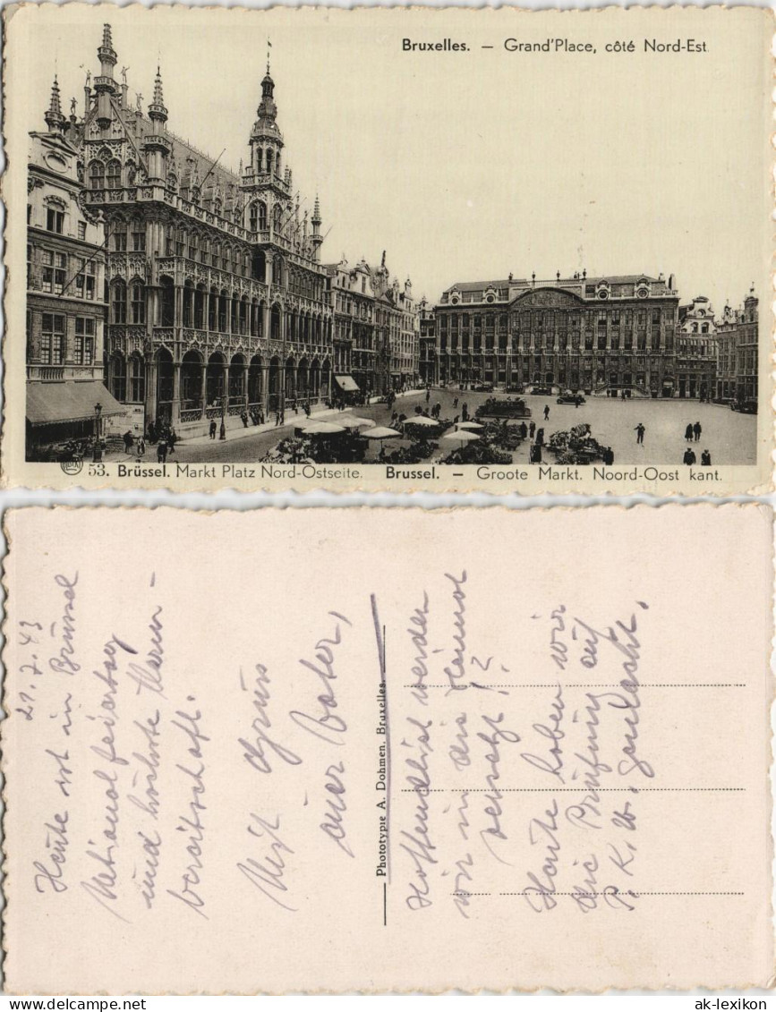 Postkaart Brüssel Bruxelles Grand Place 1943 - Andere & Zonder Classificatie