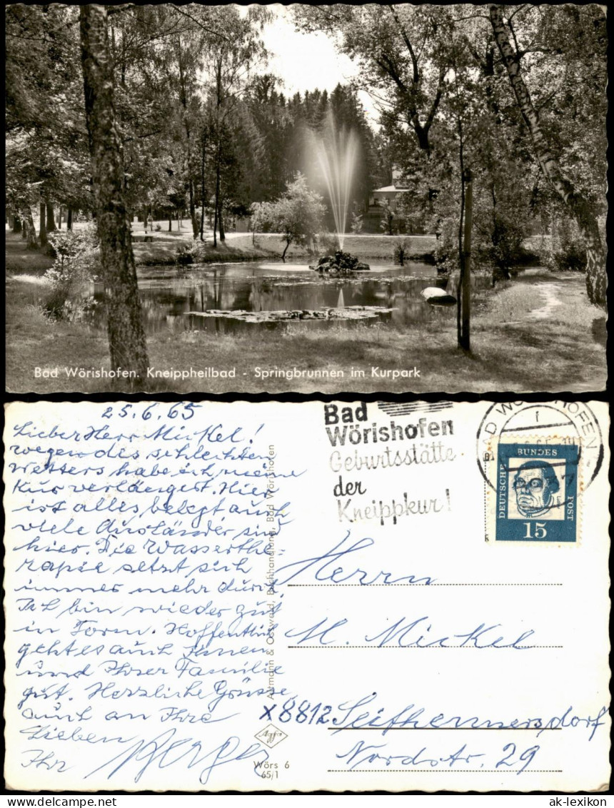 Ansichtskarte Bad Wörishofen Kneippheilbad - Springbrunnen Im Kurpark 1965 - Bad Woerishofen