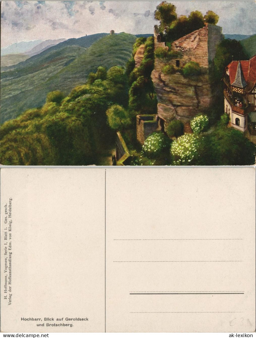 Zabern Saverne Hochbarr, Blick Auf Geroldseck U. Brotschberg, Künstlerkarte 1910 - Saverne