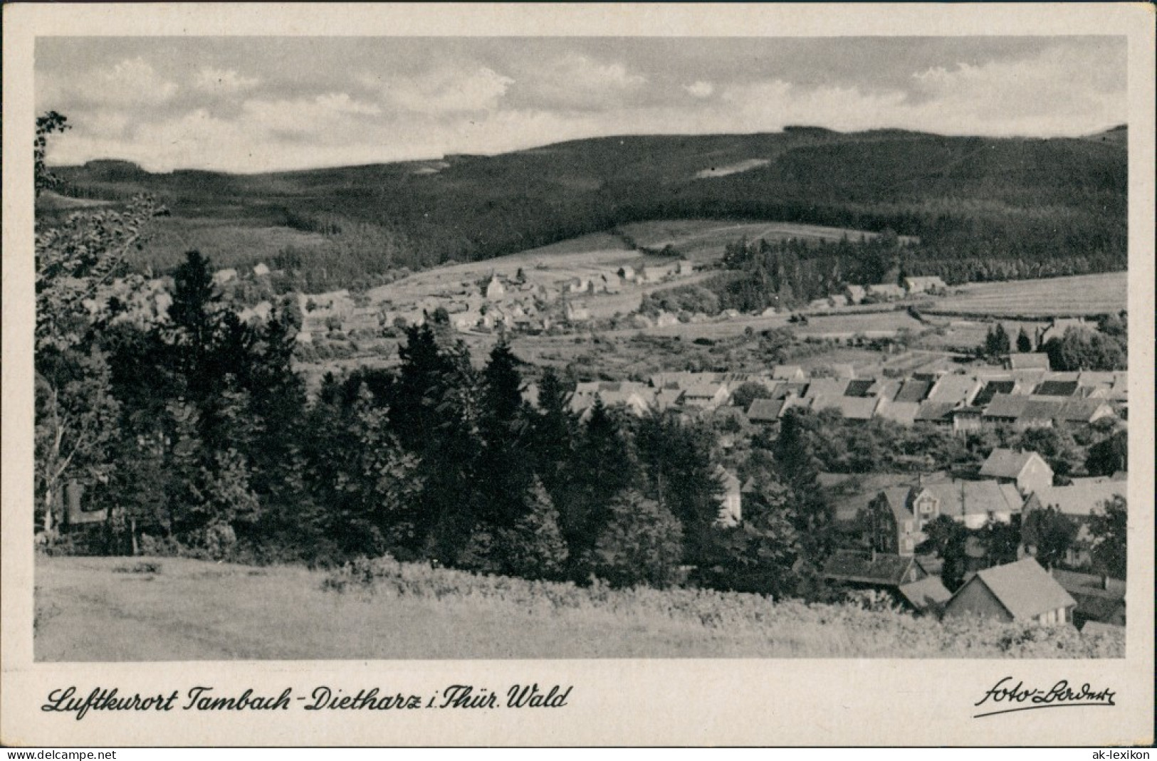 Tambach-Dietharz Panorama-Ansicht Mit Thüringer Wald Blick 1951 - Tambach-Dietharz