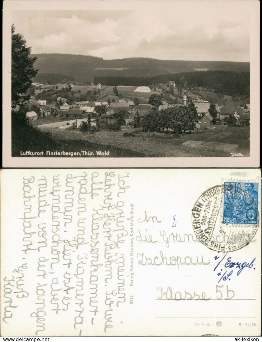 Finsterbergen-Friedrichroda DDR AK Thüringer Wald Panorama  1955 - Friedrichroda