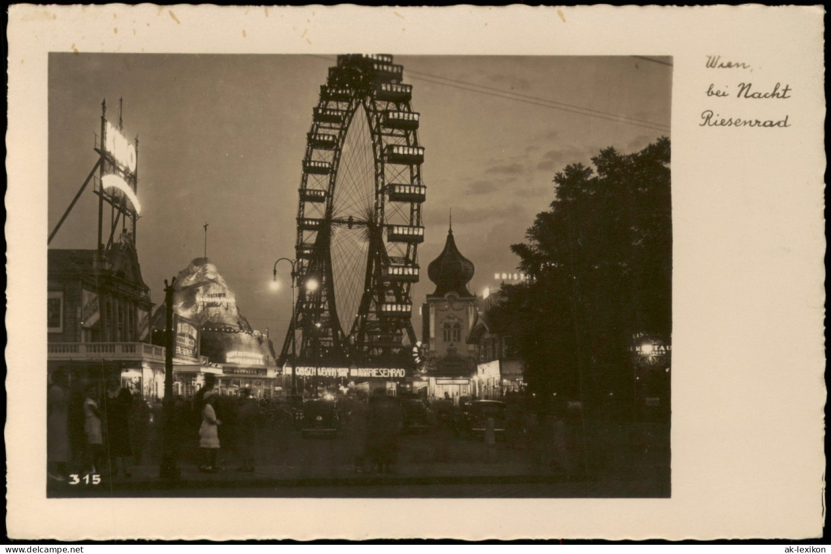 Ansichtskarte Wien Prater, Riesenrad Bei Nacht 1929 - Autres & Non Classés