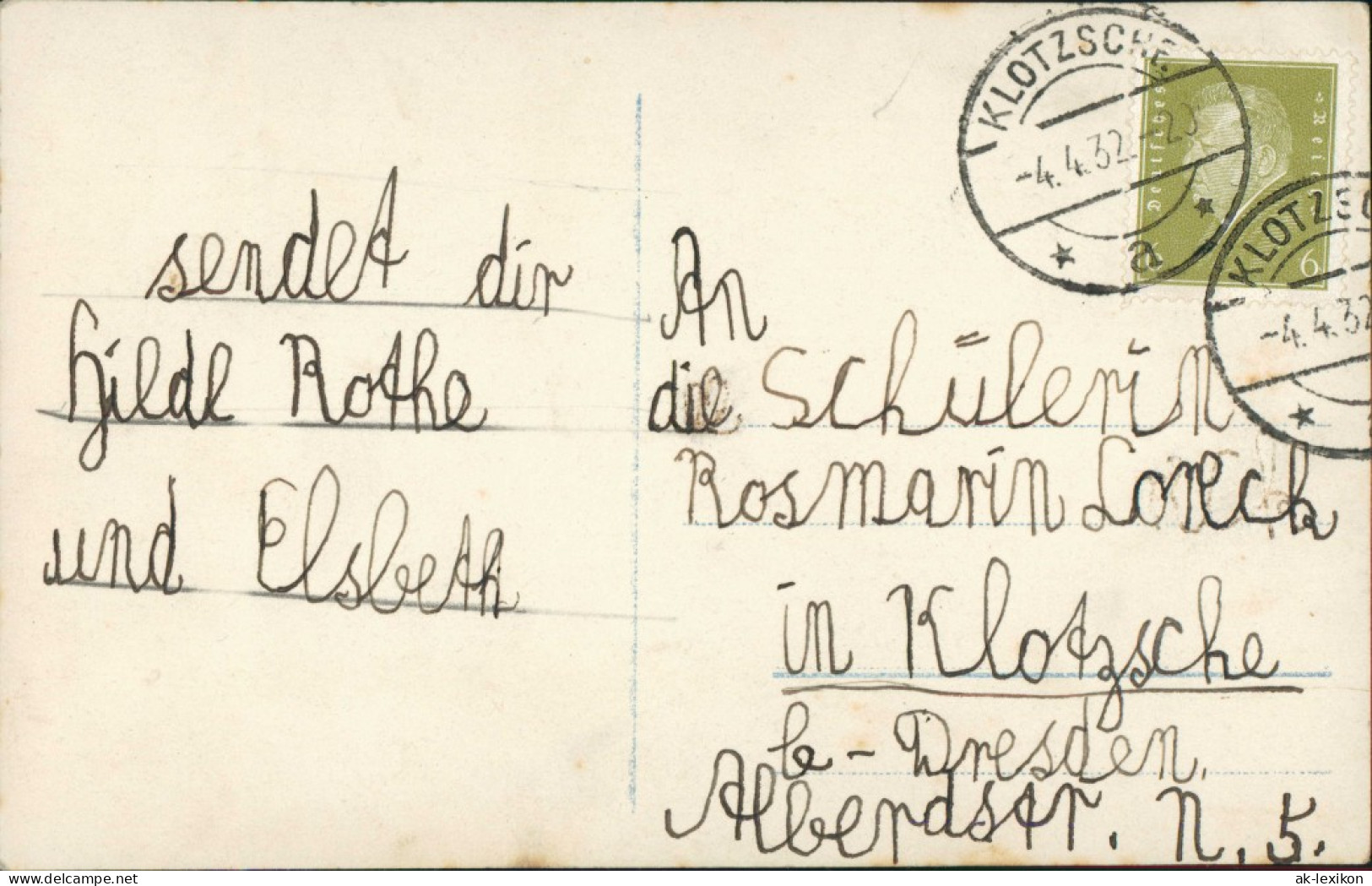 Ansichtskarte  Schulgang Schulanfang Kind Mit Zuckertüte 1932 Stempel KLOTZSCHE - Eerste Schooldag