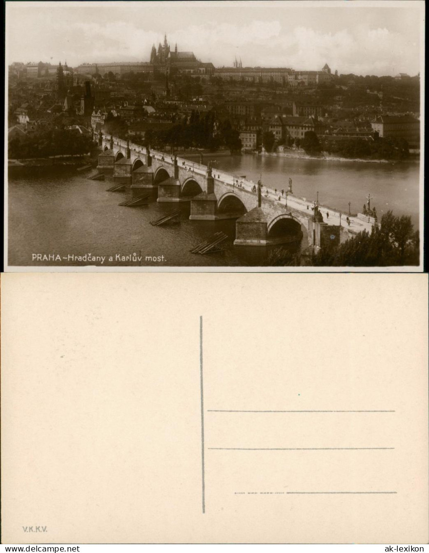 Postcard Prag Praha Hradčany A Karlův Most. 1929 - Tschechische Republik