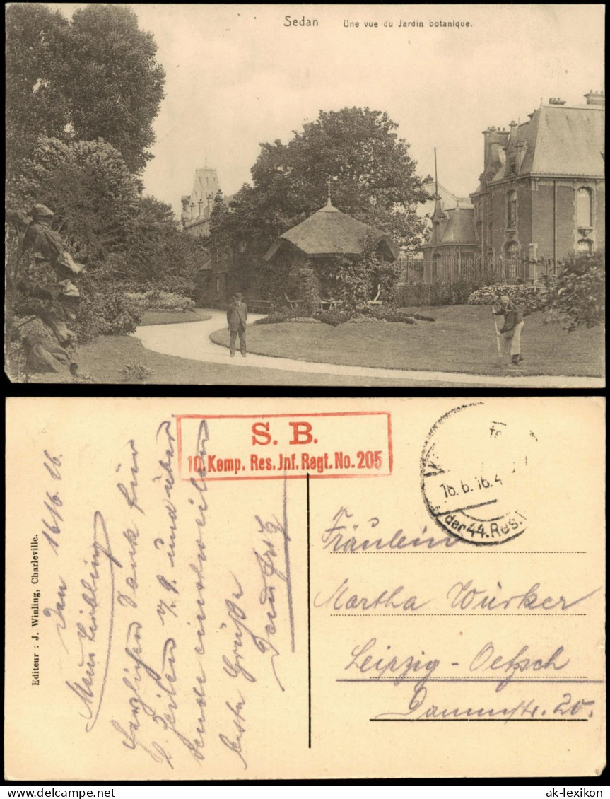 CPA Sedan Sedan Vue Du Jardin Botanique 1916     Feldpost (Roter Briefstempel) - Sedan