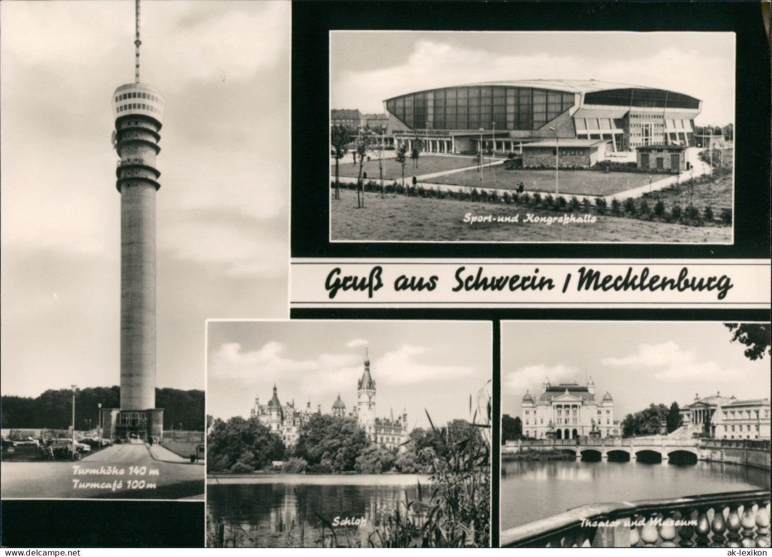 Zippendorf-Schwerin DDR Mehrbild-AK Mit Fernsehturm, Sporthalle, Schloß 1971 - Schwerin