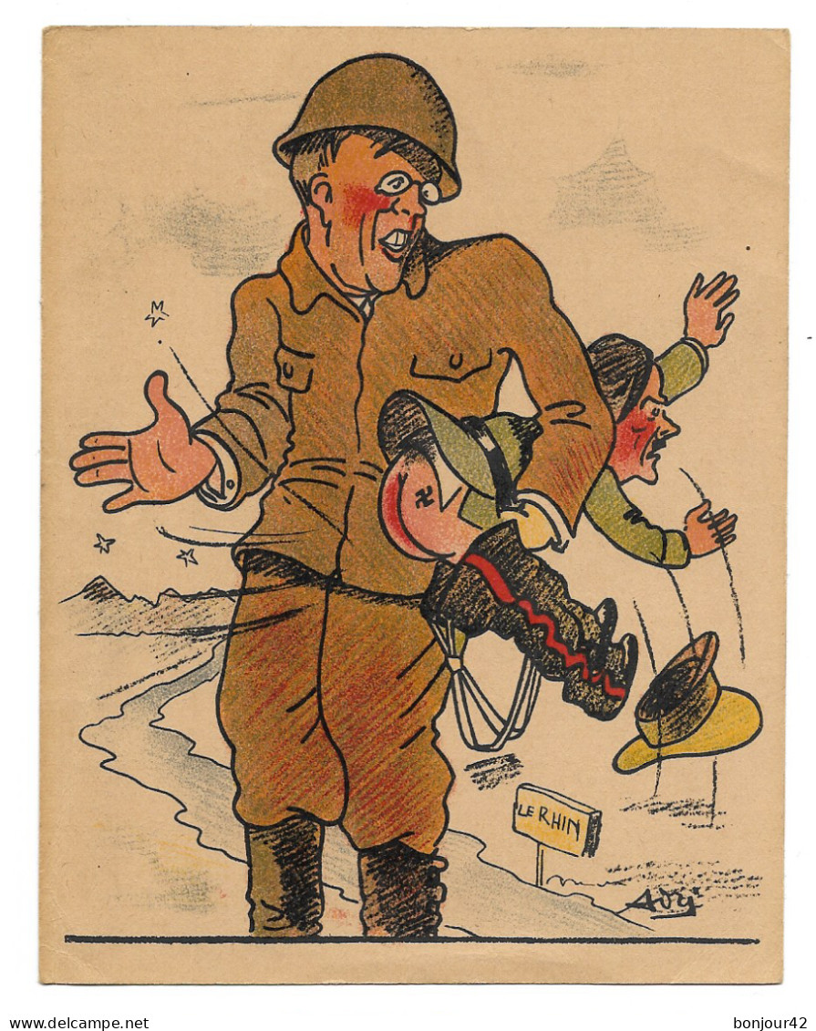 Illustrateur SORI - Roosevelt - Hitler - Féssée - Carte Humoristique - Andere Oorlogen