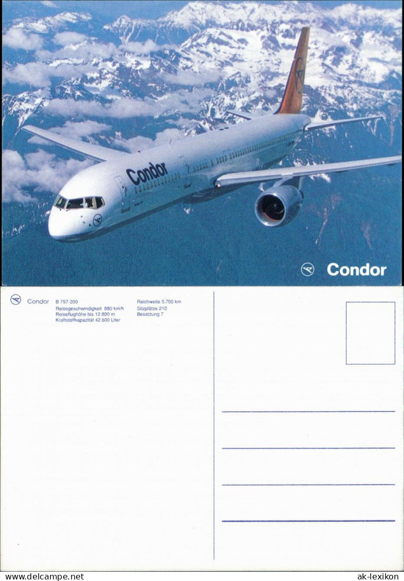 Ansichtskarte  Flieder Airplane Condor B 757-200 Flugzeuge & Luftverkehr 2000 - 1946-....: Modern Era