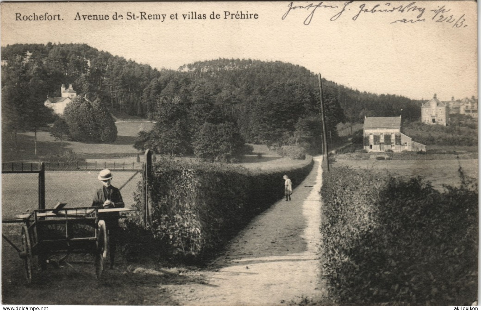 Postkaart Rochefort (Belgien) Avenue De St-Remy Et Villas De Préhire 1917 - Rochefort