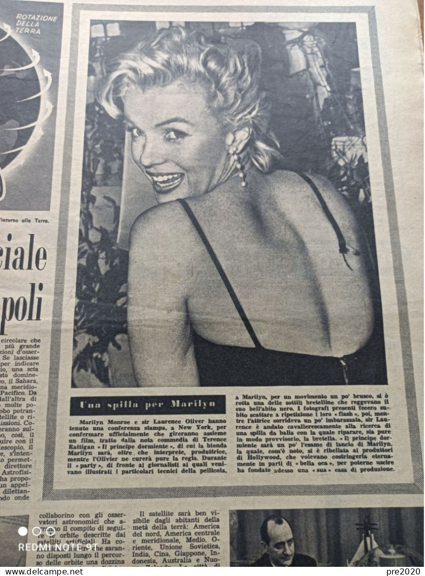 TRIBUNA ILLUSTRA 1956 TAVERNA CATANZARO MATTIA PRETI PITTORE ORISTANO FRANCESCA BERTINI MARILYN MONROE JOSEPHINE BAKER - Altri & Non Classificati