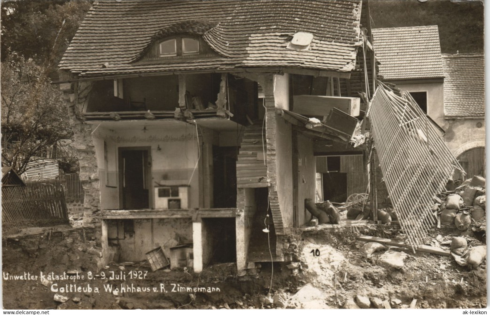 Bad Gottleuba Berggießhübel Unwetter 8 Juli Wohnhaus Zimmermann 1927 Privatfoto - Bad Gottleuba-Berggiesshübel