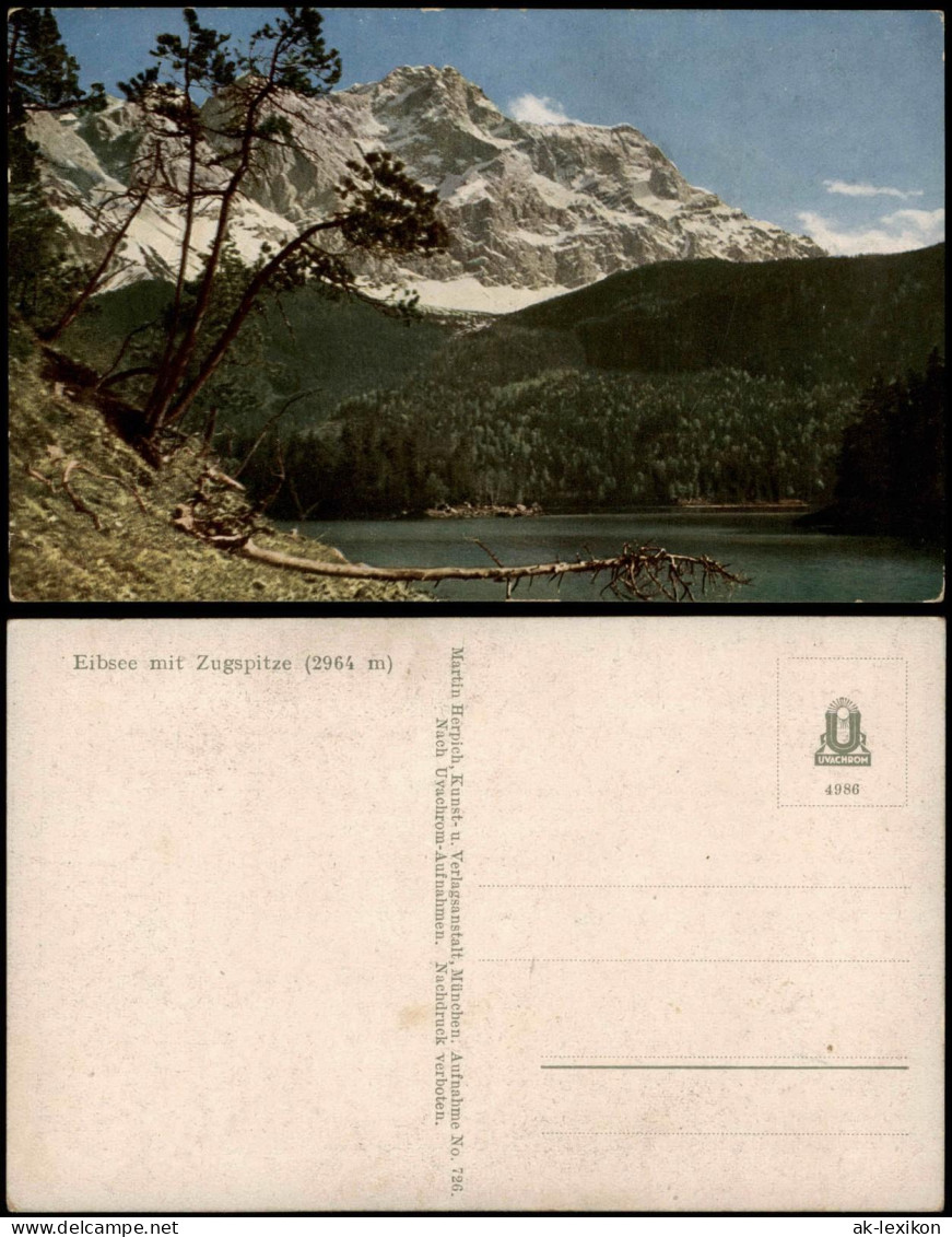 Ansichtskarte Garmisch-Partenkirchen Eibsee Und Zugspitze 1914 - Garmisch-Partenkirchen