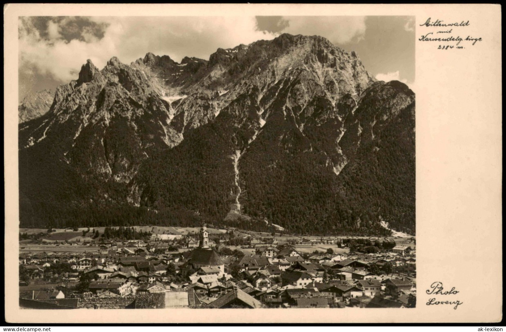Ansichtskarte Mittenwald Panorama-Ansicht Mit Blick Zum Karwendelgebirge 1940 - Mittenwald