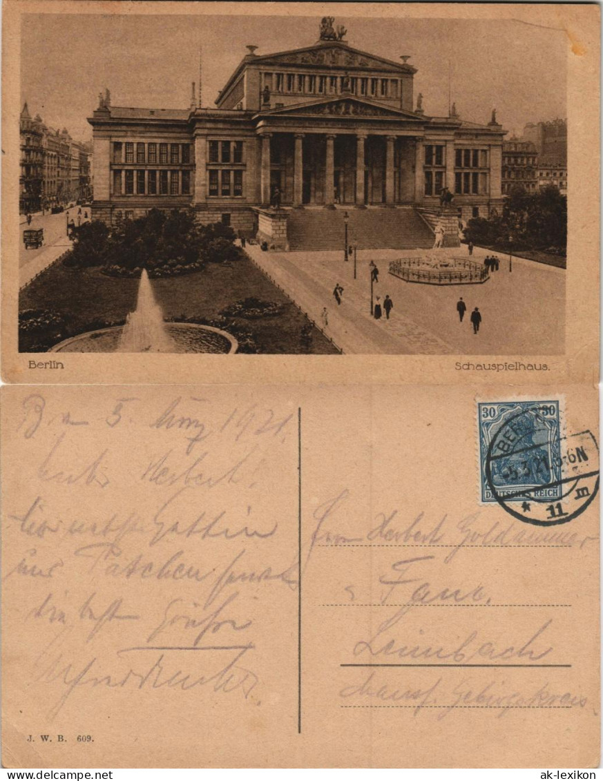 Ansichtskarte Mitte-Berlin Konzerthaus Schauspielhaus 1921 - Mitte