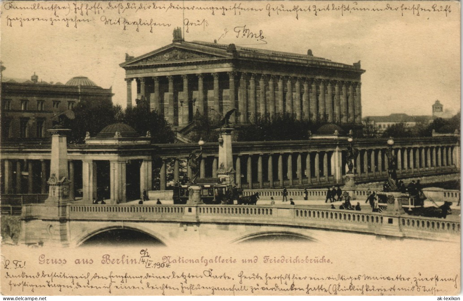 Ansichtskarte Berlin Partie Mit Friedrichsbrücke A.d. Nationalgalerie 1904 - Sonstige & Ohne Zuordnung