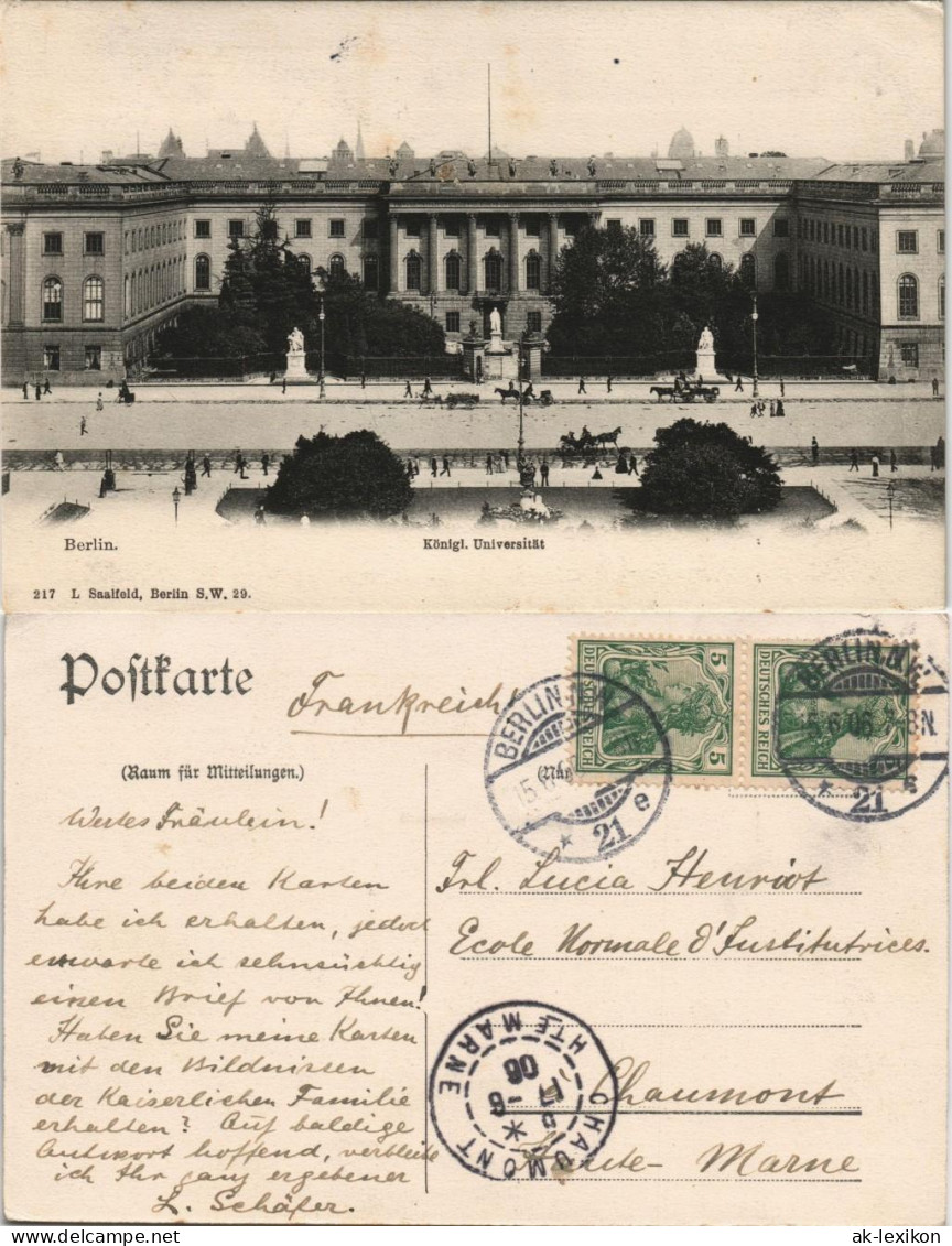 Ansichtskarte Berlin Universität Strassen Partie, Gesamtansicht 1906 - Other & Unclassified