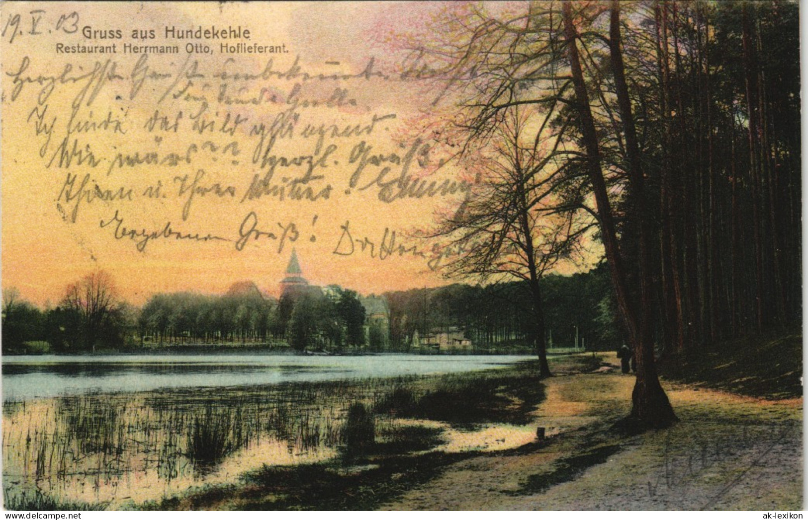 Ansichtskarte Grunewald-Berlin Hundekehle - Restaurant Otto Hermann 1903 - Grunewald